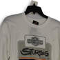 Mens White Graphic Print Crew Neck Long Sleeve Pullover T-Shirt Size M image number 4