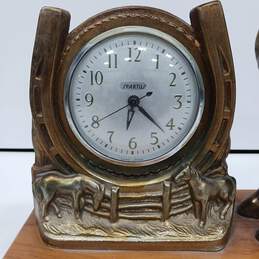 Vintage Spartus Brass Horse Mantel Clock alternative image