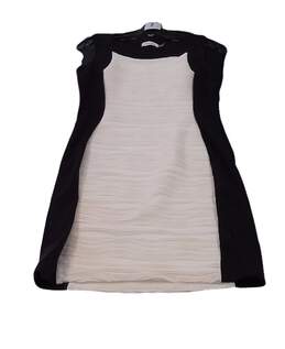 Womens Black White Sleeveless Round Neck Sheath Dress Size 6