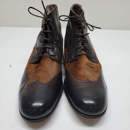 Robert Graham Calf Hair Wingtip Chukka Boots in Brown Size Men's 12 D alternative image