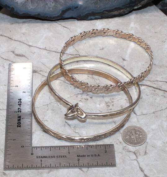Bundle of 3 Sterling Silver Bangle Bracelets - 47.60g image number 5