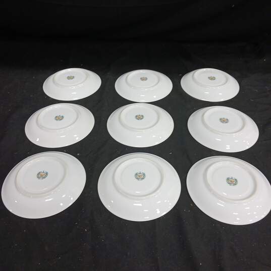 Bundle of 9 White Imperial Fine China Saucers w/ Floral Pattern image number 2