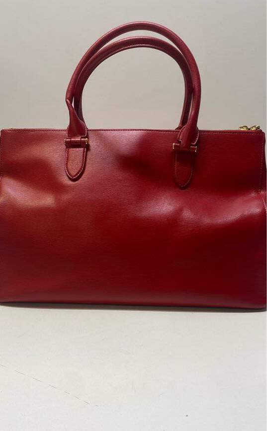 Ralph Lauren Red Saffiano Leather Tote image number 2