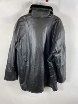 Venezia Black Leather Duster Coat 22W alternative image
