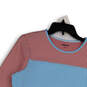 Womens Multicolor Striped Round Neck Long Sleeve Pullover T-Shirt Size L image number 3
