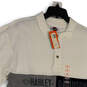 NWT Mens White Short Sleeve Spread Collar Side Slit Polo Shirt Size Medium image number 3