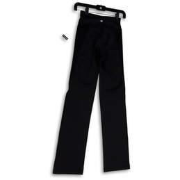 NWT Womens Black Flat Front Elastic Waist Pull-On Activewear Pants Size XS