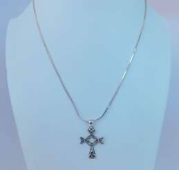 Sterling Silver Celtic Cross Knot Connemara Marble Peridot Jewelry 18.0g alternative image