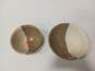 Pair of Beige & Brown Pottery Bowls image number 2