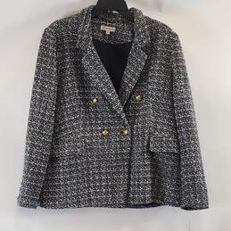 Nanette Lepore Women Black Tweed Coat Sz16 NWT