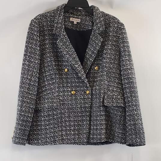 Nanette Lepore Women Black Tweed Coat Sz16 NWT image number 1