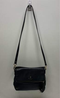 Kate Spade Leila Black Leather Flap Crossbody Bag