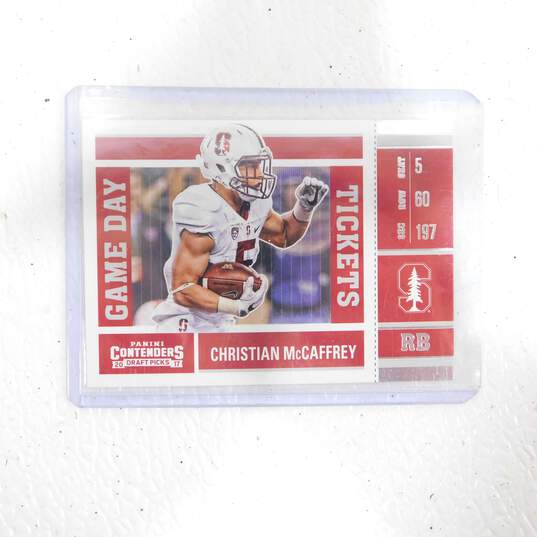 2017 Christian McCaffrey Panini Contenders Draft Picks Game Day Tickets Rookie image number 3
