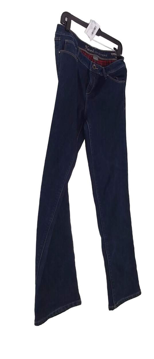 Womens Blue Dark Wash Stretch Comfort Denim Straight Leg Jeans Size 10 image number 2