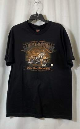 NWT Harley-Davidson Mens Black Cotton Short Sleeve Graphic Print T-Shirt Size L