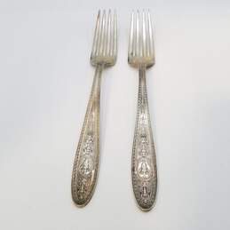 International Sterling Silver 7 1/4in Vintage Ornate Fork 2pcs 101.0g