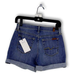 NWT Womens Blue Denim Medium Wash Distressed Pockets Mom Shorts Size 24 alternative image