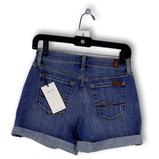 NWT Womens Blue Denim Medium Wash Distressed Pockets Mom Shorts Size 24 image number 2