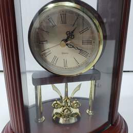 Bombay Company Cherry Wood Quartz Mantle Display Clock alternative image