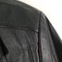 Womens Long Sleeve Belted Full-Zip Collared Leather Jacket Size Medium image number 3