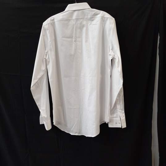 Calvin Klein Infinite Non Iron Stretch Slim Fit Stretch Collar White Button Up Dress Shirt Size 34/35M image number 2