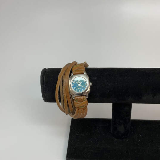 Designer Silpada Silver-Tone Brown Multilayer Strap Analog Wristwatch image number 1