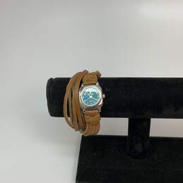 Designer Silpada Silver-Tone Brown Multilayer Strap Analog Wristwatch