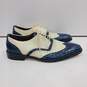 Men's Stacy Adams White/Blue Leather Dress Shoes Size 10.5 image number 3