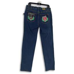 NWT Baby Phat Womens Blue Denim Dark Wash 5-Pocket Design Tapered Jeans Size 14 alternative image