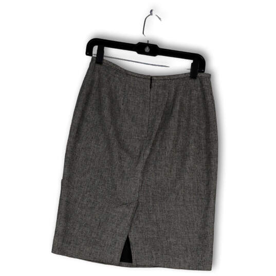 Womens Black White Back Zip Knee Length Straight & Pencil Skirt Size 2 image number 2