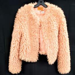 UGG Lorrena Faux Fur Jacket Pink Curly Faux Fur Women's Size M