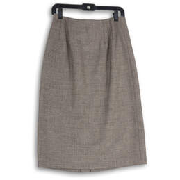 Womens Black Gray Flat Front Side Zip Straight & Pencil Skirt Size 10 alternative image