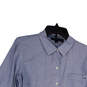Womens Purple Polka Dot Pocket Long Sleeve Collared Button-Up Shirt Size M image number 3