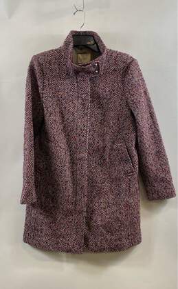 NWT Loft Womens Multicolor Tweed Long Sleeve Funnel Neck Overcoat Size Small alternative image