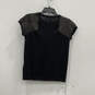 Womens Black Sequin Short Sleeve Crew Neck Pullover T-Shirt Size Medium image number 2