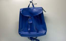 Anthropologie Leather Fringe Strap Backpack Cobalt