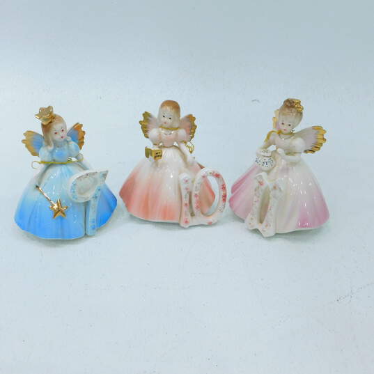 3 Vintage Josef Originals Birthday Angel Figurines 9-11 image number 6