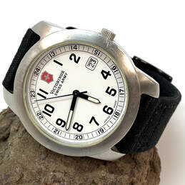 Designer Swiss Army Victorinox Silver-Tone Round Dial Analog Wristwatch