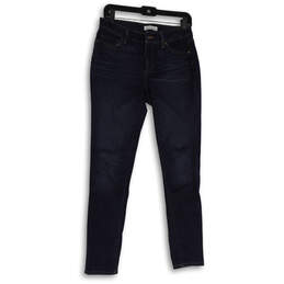 Womens Blue Dark Wash Pockets Stretch Denim Curvy Skinny Jeans Size 2/26
