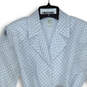 NWT Womens White Polka Dot Notch Collar Tie Waist Blouse Top Size Medium image number 3