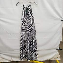 NWT Ralph Lauren WM's White & Black Kaira Print Maxi Polyester Dress Size 6