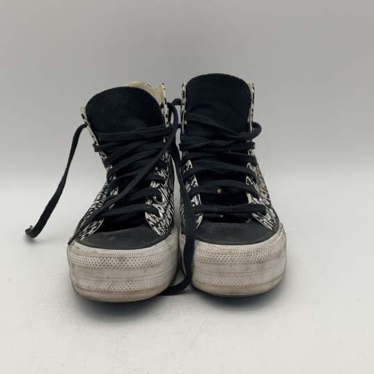 Womens Chuck Taylor All Star Black White High Top Lace Up Sneaker Shoes Size 7 image number 1