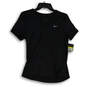 NWT Womens Black Dri-Fit V-Neck Short Sleeve Pullover T-Shirt Size Small image number 1