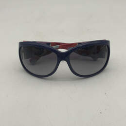 Womens Blue Aubrey S616 Rectangle Full Rim Classic Wrap Sunglasses