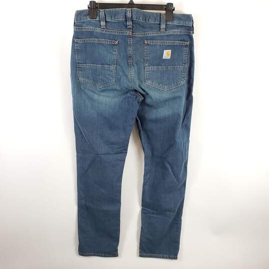 Carhartt Men Blue Straight Leg Jeans Sz 34 image number 2