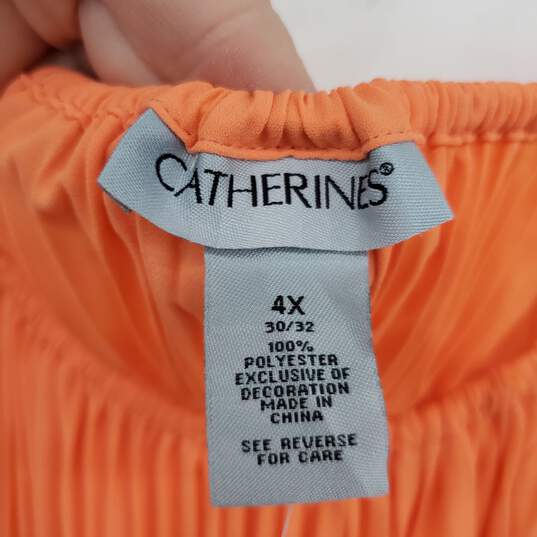 Catherine's Orange Pleated Pullover Dress WM Size 4X NWT image number 3