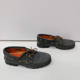 Timberland Men's Dark Green Genuine Leather 3 Eyed Boat Shoes Size 12 alternative image