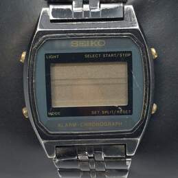 Vintage Men's Seiko Digital Alarm Chronograph Stainless Steel Watch alternative image