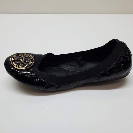 Tory Burch Caroline Black Patent Ballet Flat Shoes Size 7.5 image number 2