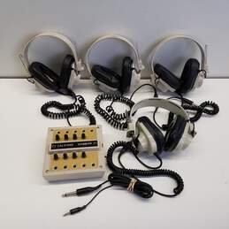Califone 1218AV-PY Station Jackbox with 4 2924AV-P Headphones